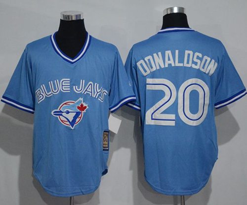 Blue Jays #20 Josh Donaldson Light Blue Cooperstown Throwback Stitched MLB Jersey - Click Image to Close